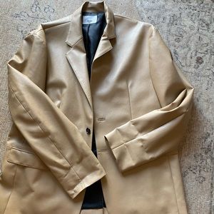The Frankie Shop Oversized Faux Leather Blazer